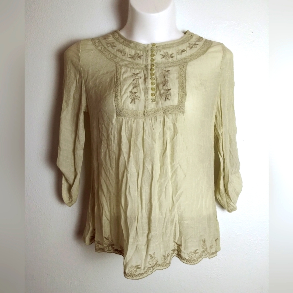 Indigo Soul Sage Tunic Top with Stylish Design Women's Size M